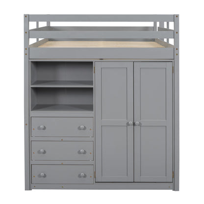 Loft Bed With Built In Wardrobe, Shelves And Drawers - The Sleep Loft - Online Mattress Showroom NYC
