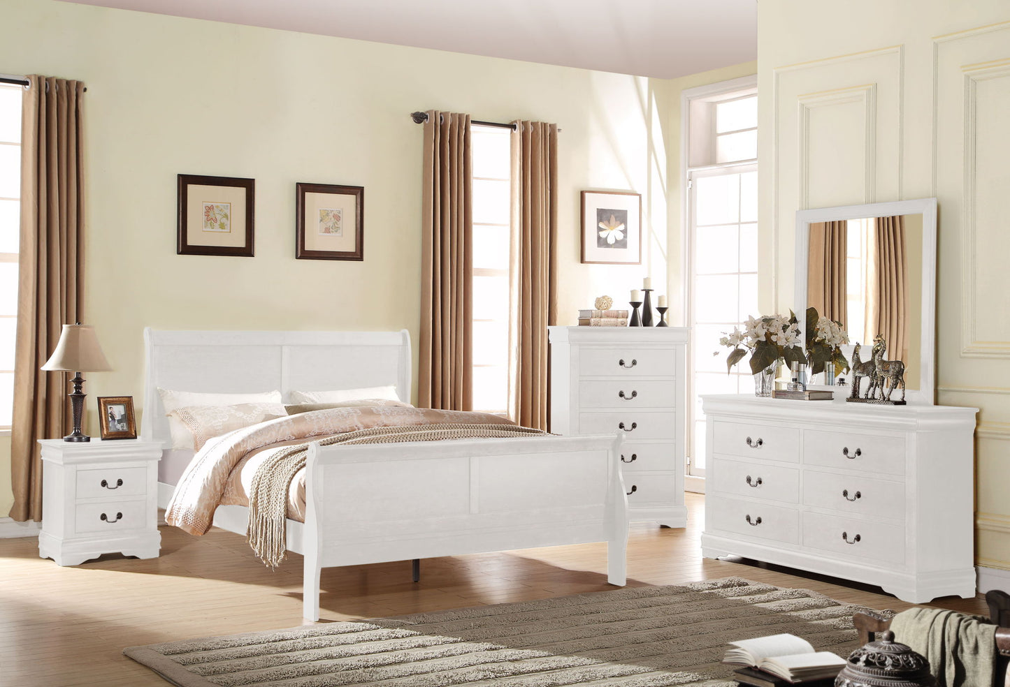 Louis Philippe - Sleigh Style Bed - The Sleep Loft - Online Mattress Showroom NYC