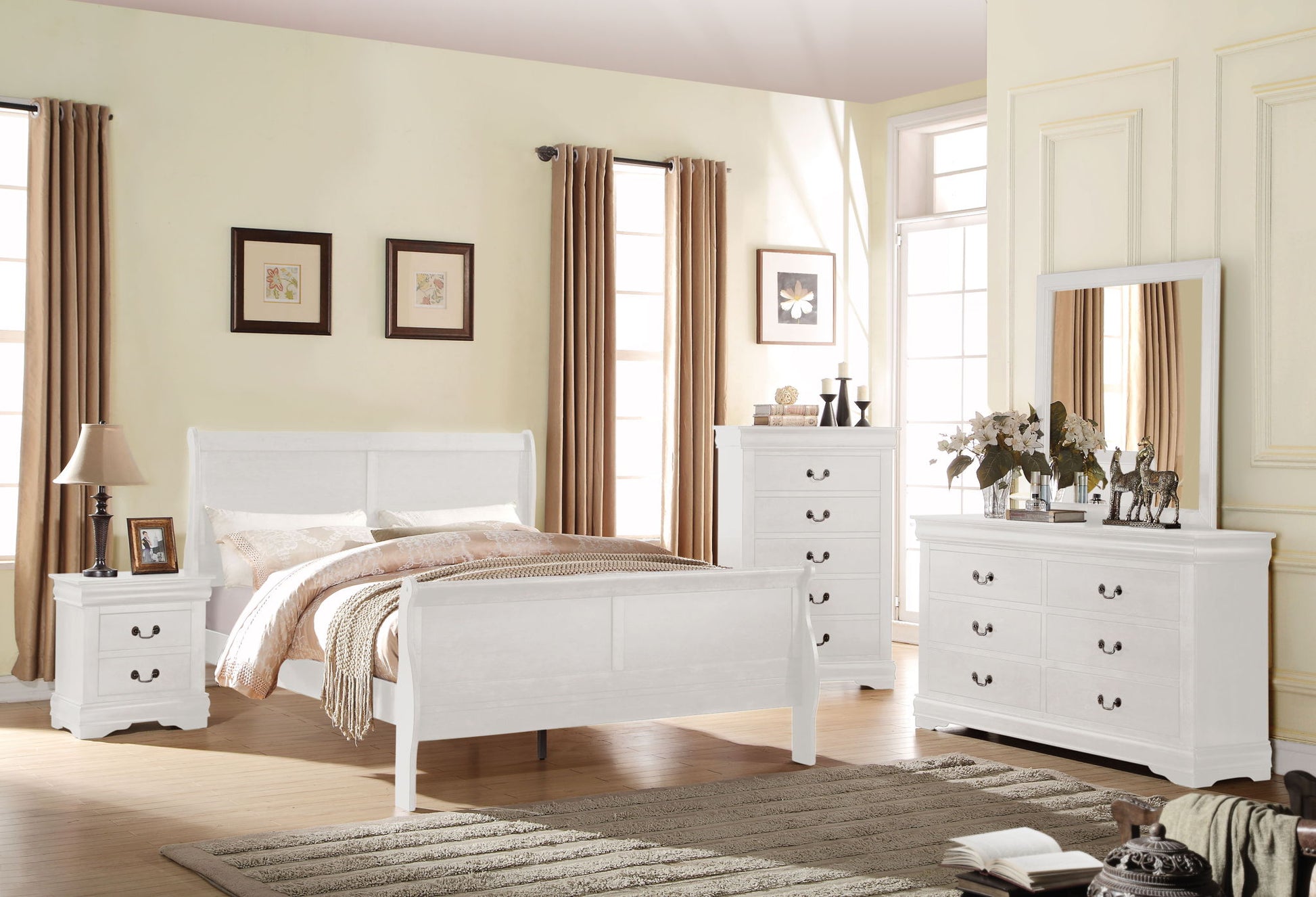 Louis Philippe - Sleigh Style Bed - The Sleep Loft - Online Mattress Showroom NYC