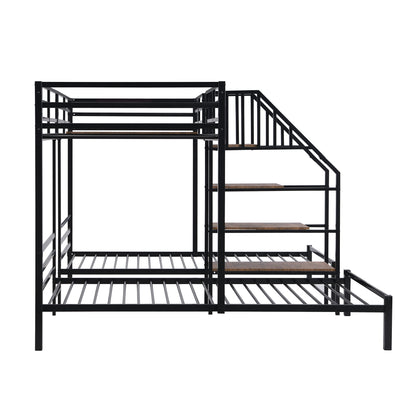 Metal Bunk Bed With Storage Shelves Staircase - The Sleep Loft - Online Mattress Showroom NYC