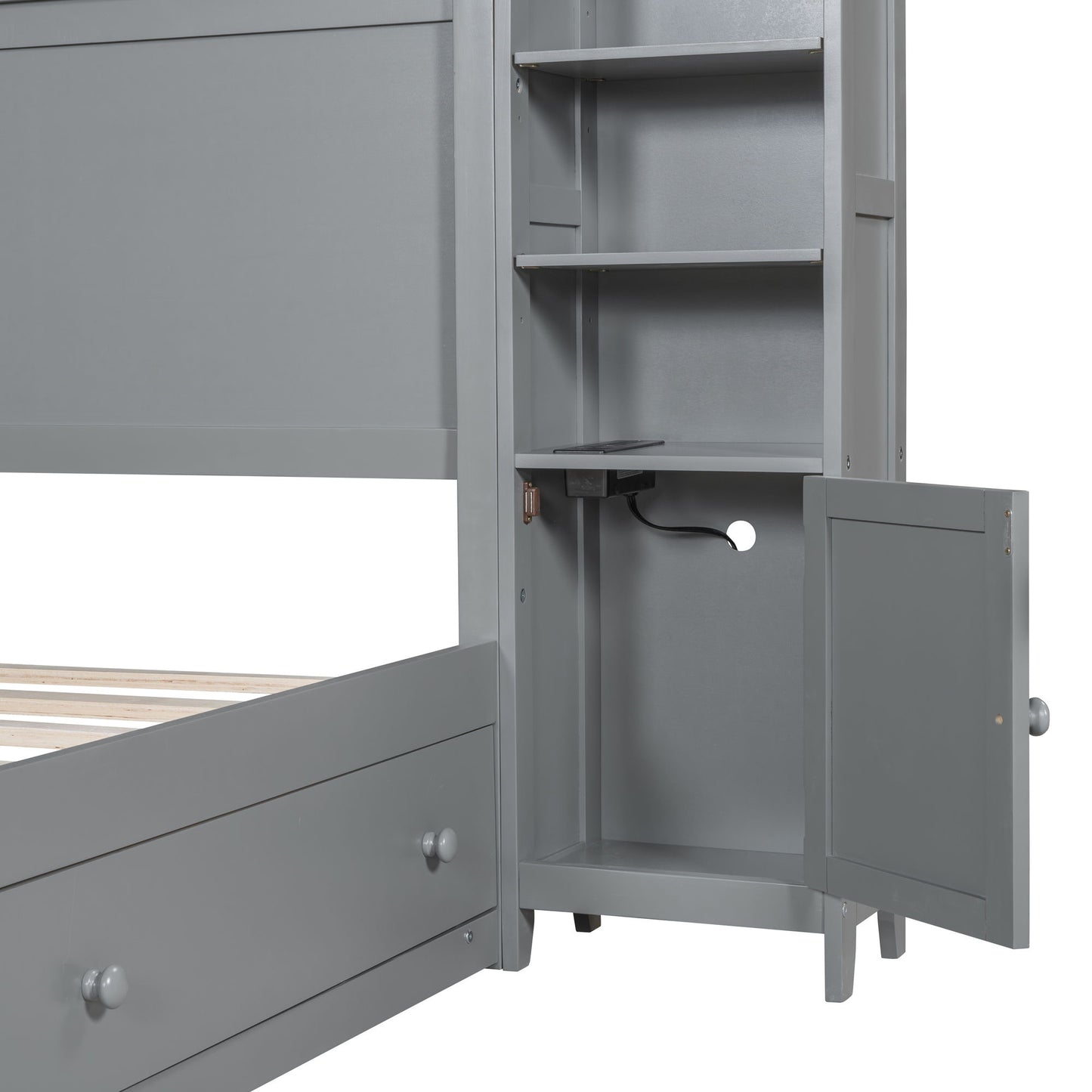 Bed With All In One Cabinet, Shelf And Sockets - The Sleep Loft - Online Mattress Showroom NYC