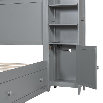 Bed With All In One Cabinet, Shelf And Sockets - The Sleep Loft - Online Mattress Showroom NYC