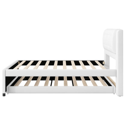 Upholstered Platform Bed With Multifunctional Trundle