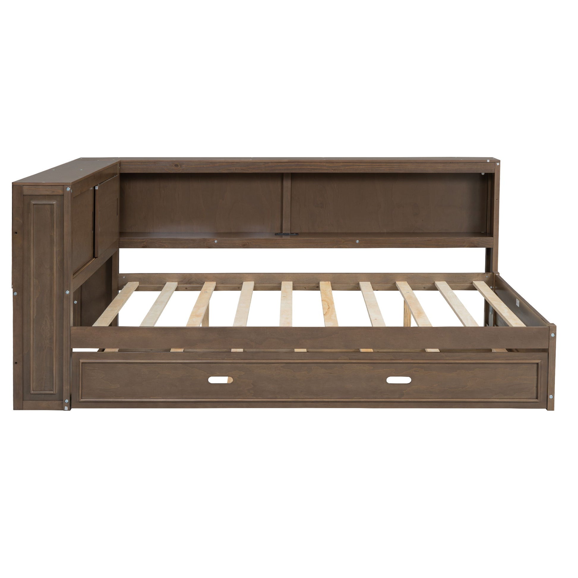 Daybed With Storage Shelves, LED, USB, And Trundle - The Sleep Loft - Online Mattress Showroom NYC