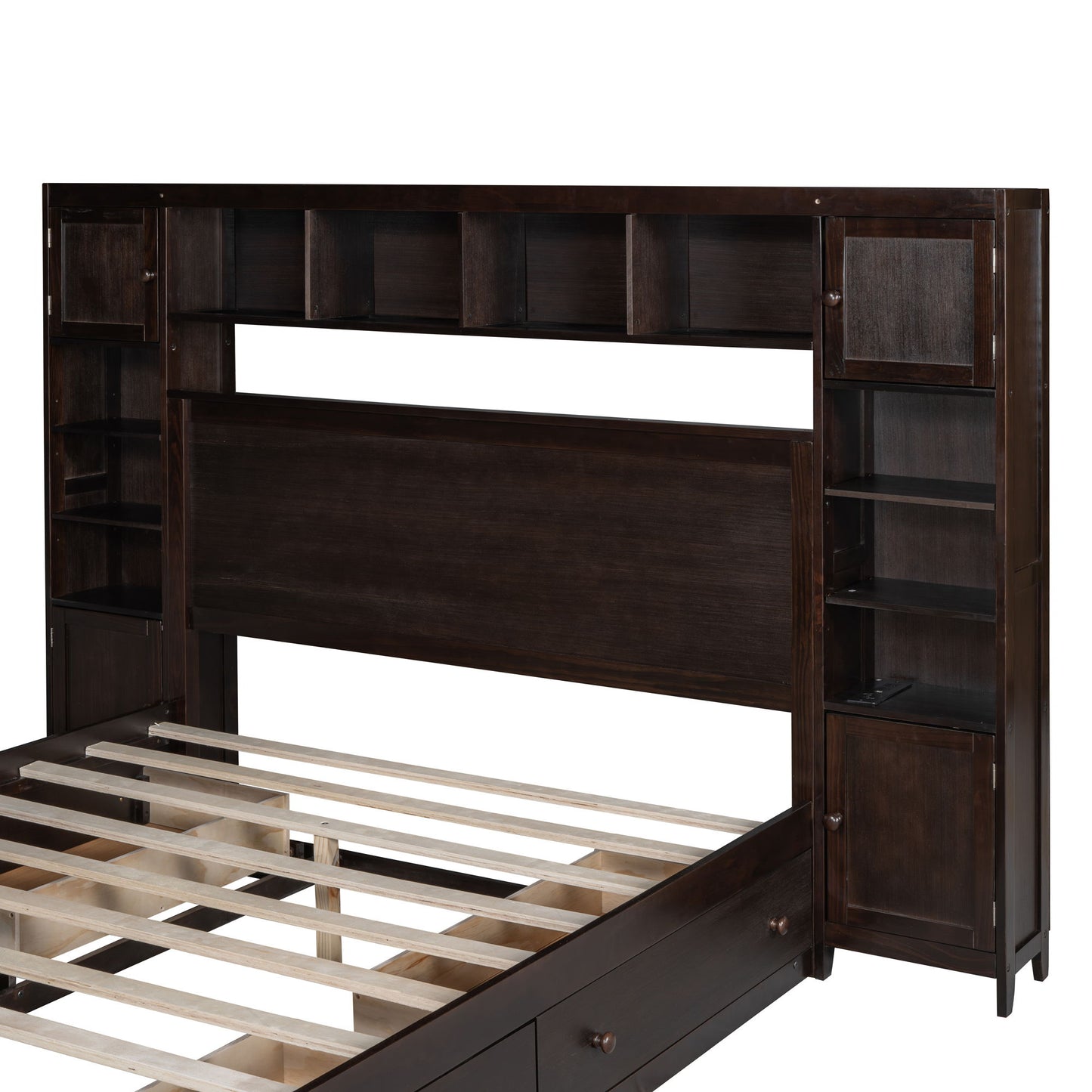 Bed With All In One Cabinet, Shelf And Sockets - The Sleep Loft - Online Mattress Showroom NYC