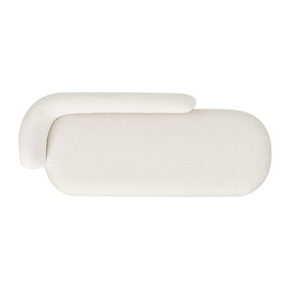 Aire - RAF Modern Rounded Chaise Lounge - Ivory White - The Sleep Loft - Online Mattress Showroom NYC