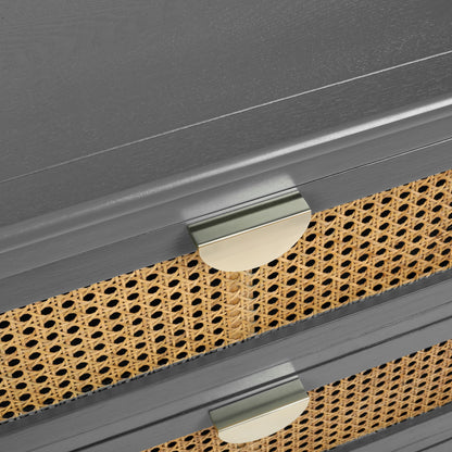 3 Drawer Cabinet, Natural Rattan, American Furniture