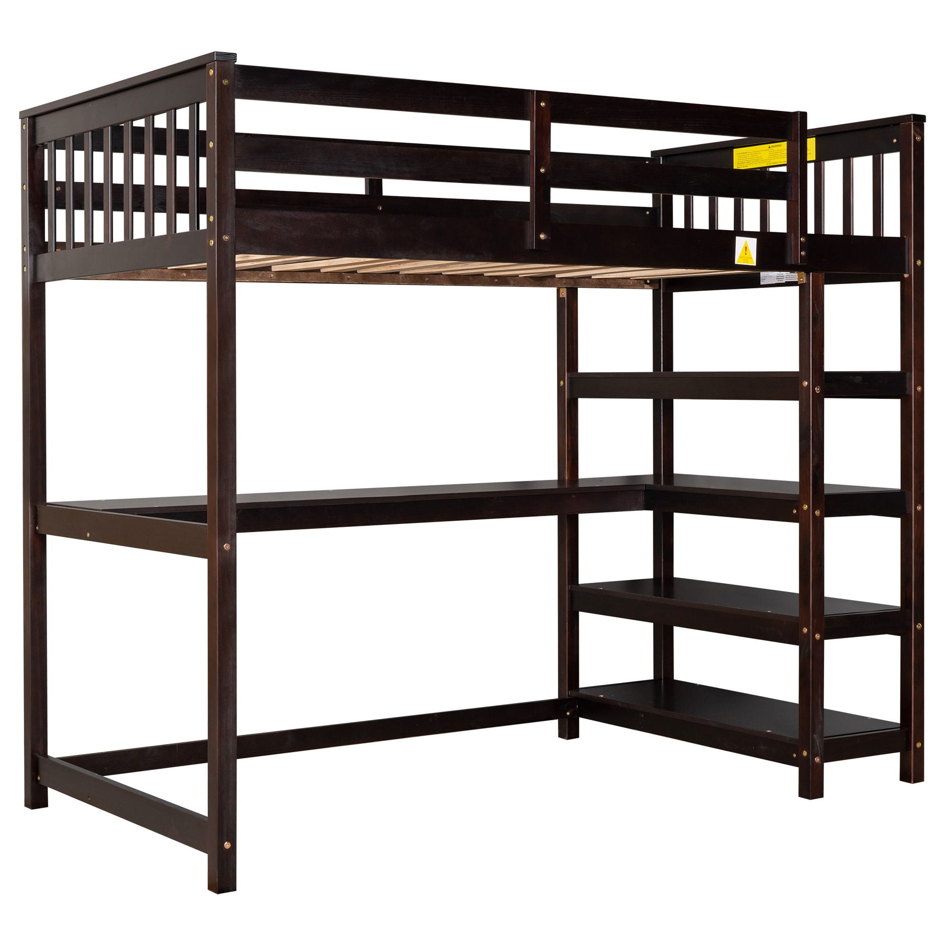Loft Bed With Storage Shelves And Under Bed Desk - The Sleep Loft - Online Mattress Showroom NYC