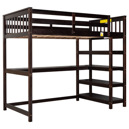 Loft Bed With Storage Shelves And Under Bed Desk - The Sleep Loft - Online Mattress Showroom NYC