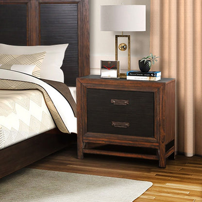 2 Drawer Nightstand, 2 Tone - Brown - The Sleep Loft - Online Mattress Showroom NYC