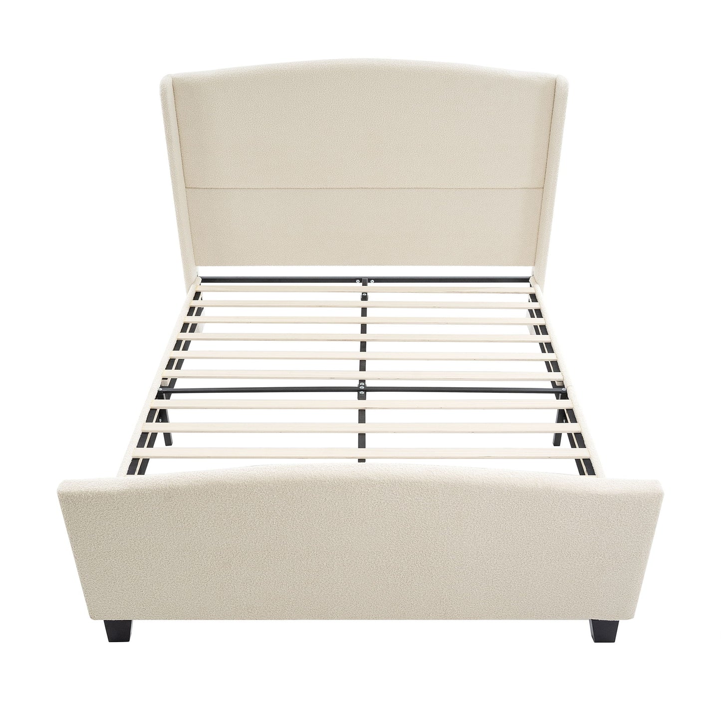 Platform Bed Frame With Tall Headboard And High Footboard