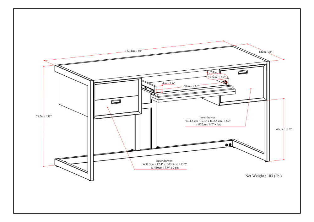 Hampden - Desk - Weathered Gray - The Sleep Loft - Online Mattress Showroom NYC