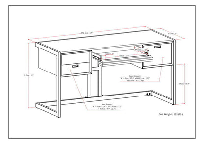 Hampden - Desk - Weathered Gray - The Sleep Loft - Online Mattress Showroom NYC