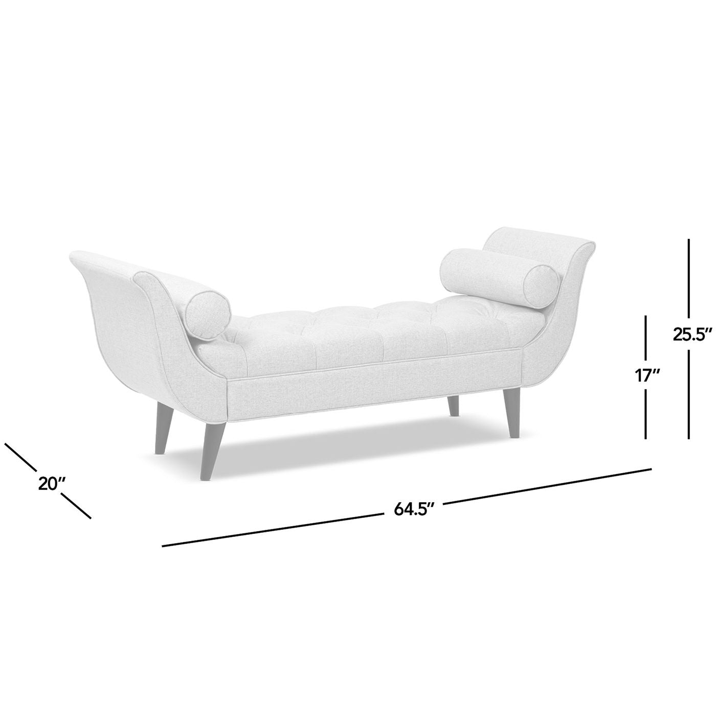 Alma - Tufted Flared Arm Entryway Bench - The Sleep Loft - Online Mattress Showroom NYC