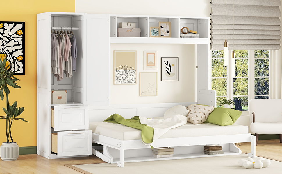 Murphy Wall Bed With Closet And Drawers - The Sleep Loft - Online Mattress Showroom NYC