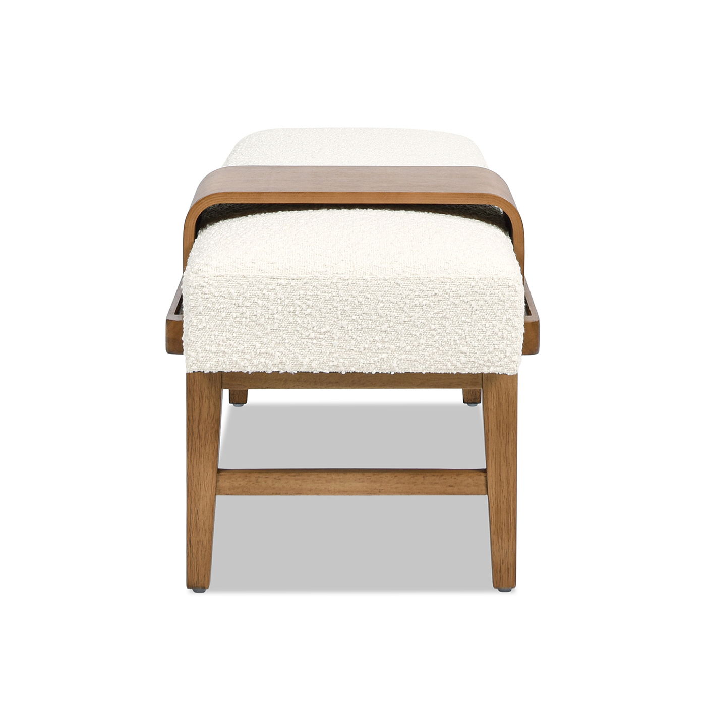 Billie - Modern Telephone Bench With Sliding Shelf - Ivory White - The Sleep Loft - Online Mattress Showroom NYC