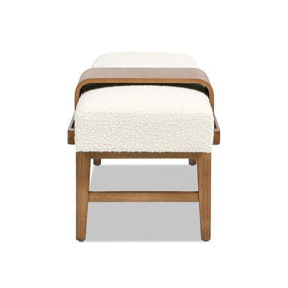 Billie - Modern Telephone Bench With Sliding Shelf - Ivory White - The Sleep Loft - Online Mattress Showroom NYC