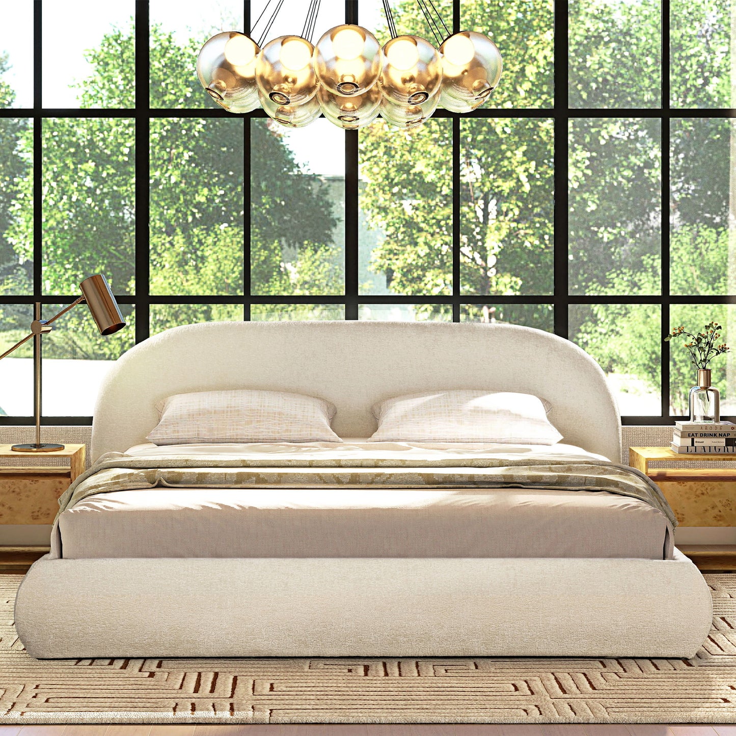 Archie Puffy Grounded - Upholstered Platform Bed - The Sleep Loft - Online Mattress Showroom NYC