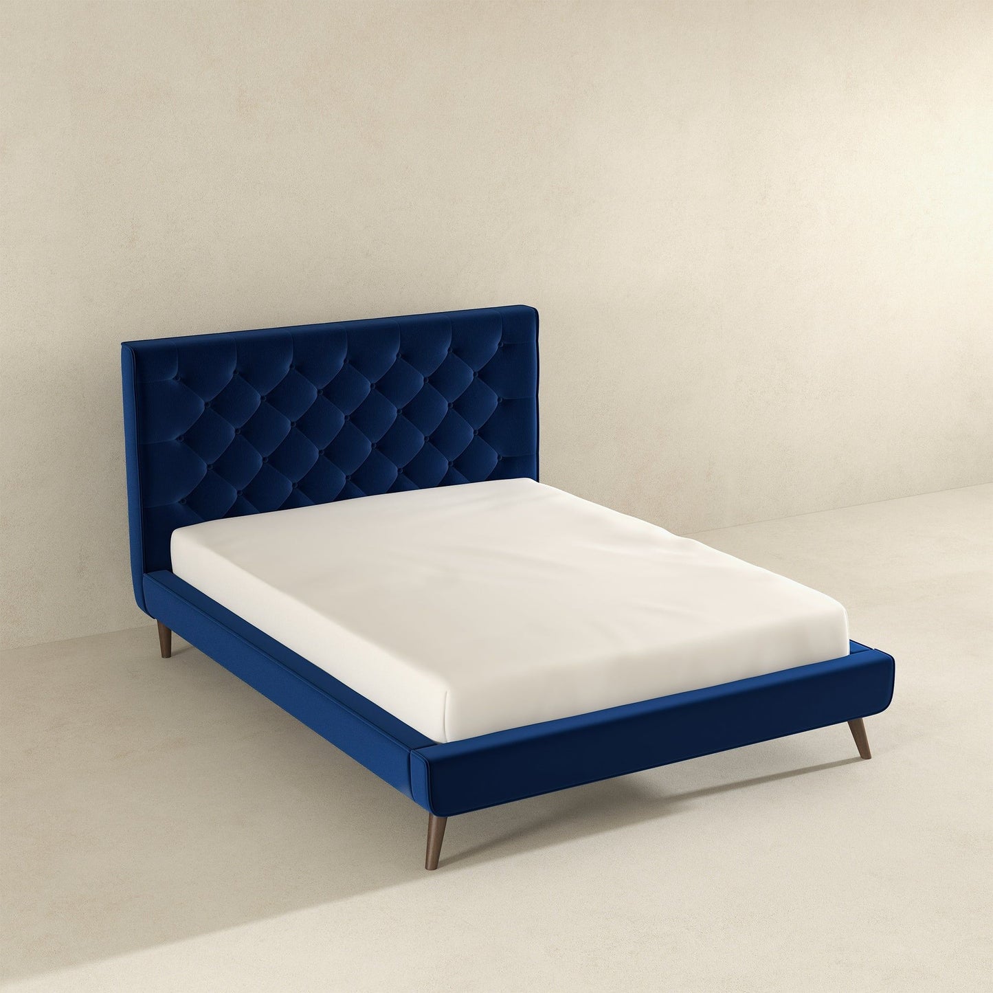 Dillon - Mid-Century Velvet Platform Bed - The Sleep Loft - Online Mattress Showroom NYC