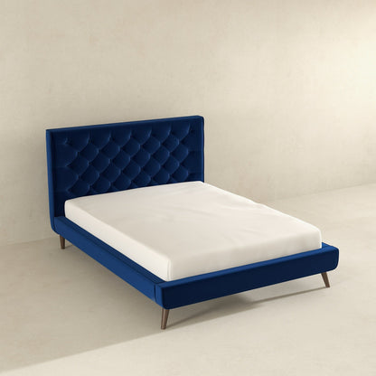 Dillon - Mid-Century Velvet Platform Bed - The Sleep Loft - Online Mattress Showroom NYC