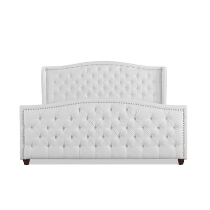 Marcella - Upholstered Shelter Headboard Bed Set - The Sleep Loft - Online Mattress Showroom NYC
