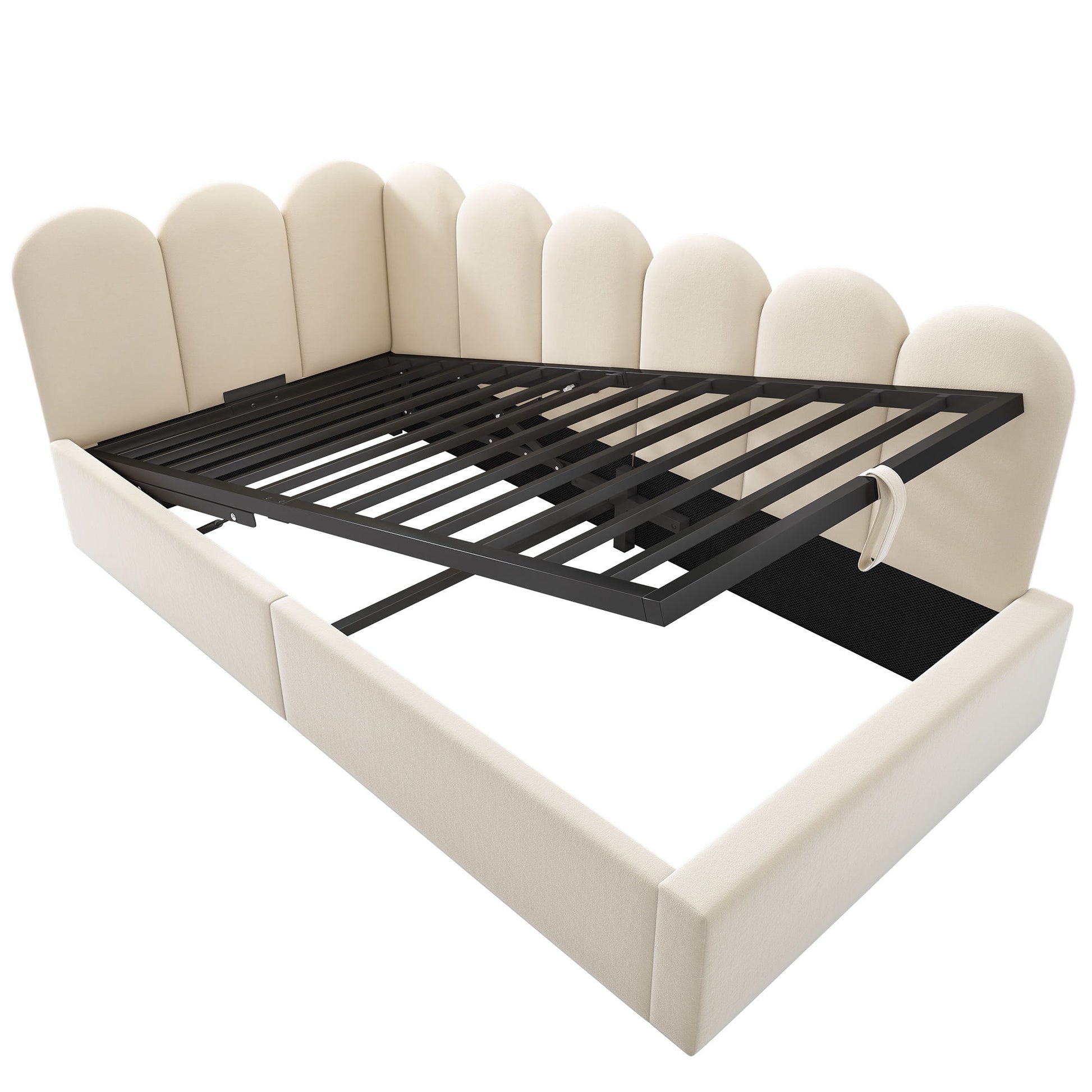 Upholstered Daybed With Metal Slatted Base - The Sleep Loft - Online Mattress Showroom NYC