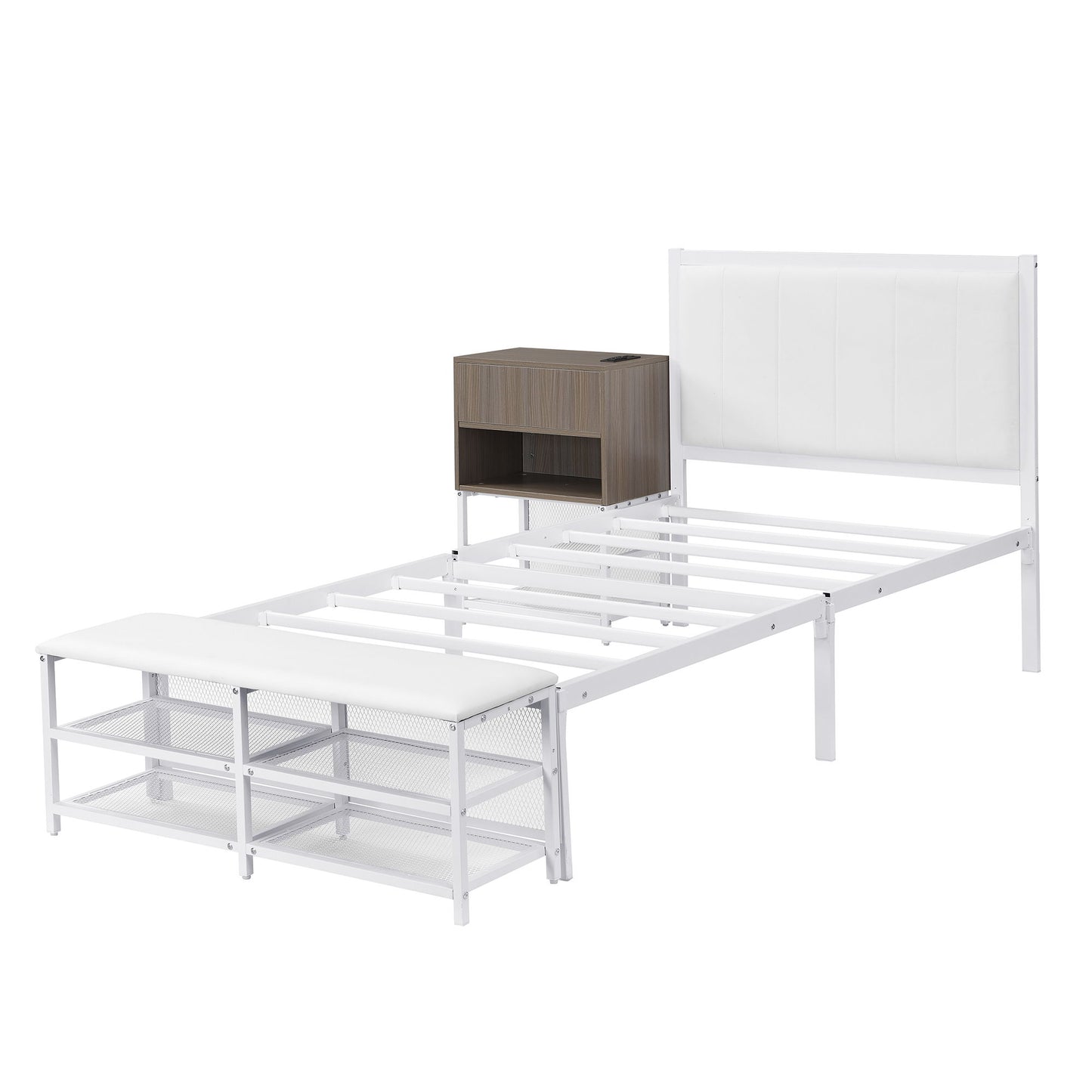 Platform Bed With 2 Tier Storage Shelves, Storage Cabinet - The Sleep Loft - Online Mattress Showroom NYC