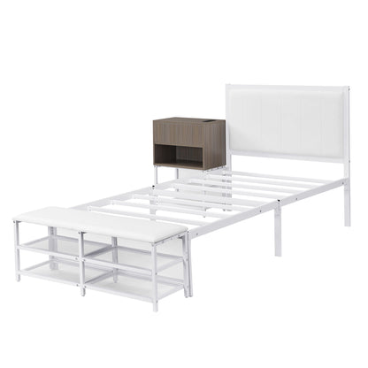 Platform Bed With 2 Tier Storage Shelves, Storage Cabinet - The Sleep Loft - Online Mattress Showroom NYC