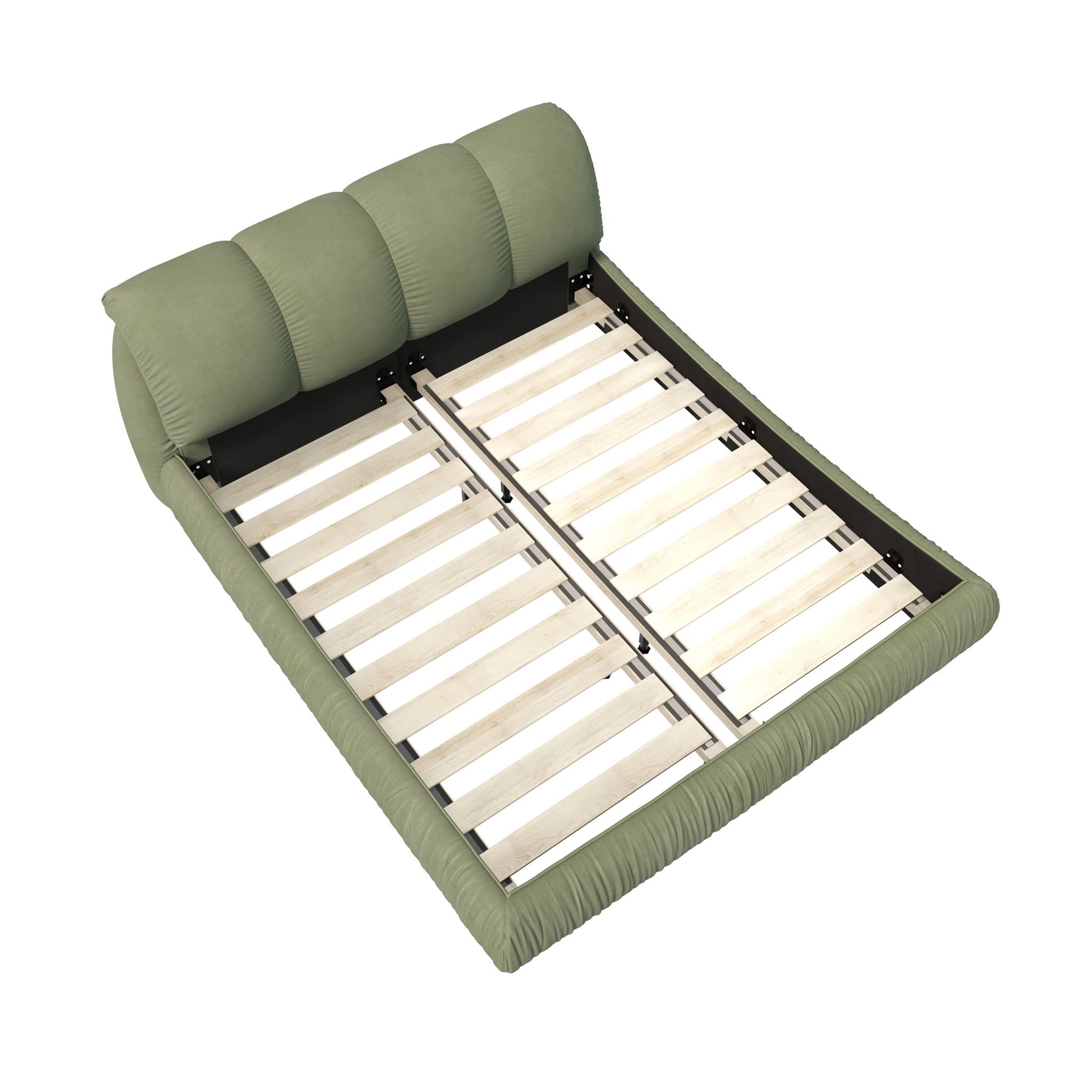 Luxury Upholstered Platform Bed With Oversized Padded Backrest And Solid Wood Frame - The Sleep Loft - Online Mattress Showroom NYC
