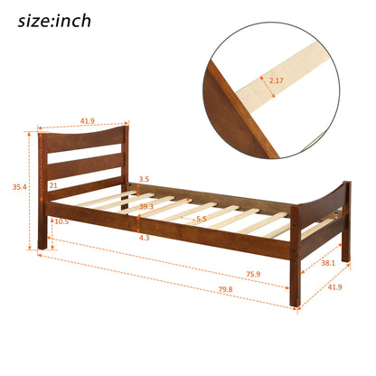 Twin Size Platform Bed With Headboard And Wooden Slat Support - The Sleep Loft - Online Mattress Showroom NYC