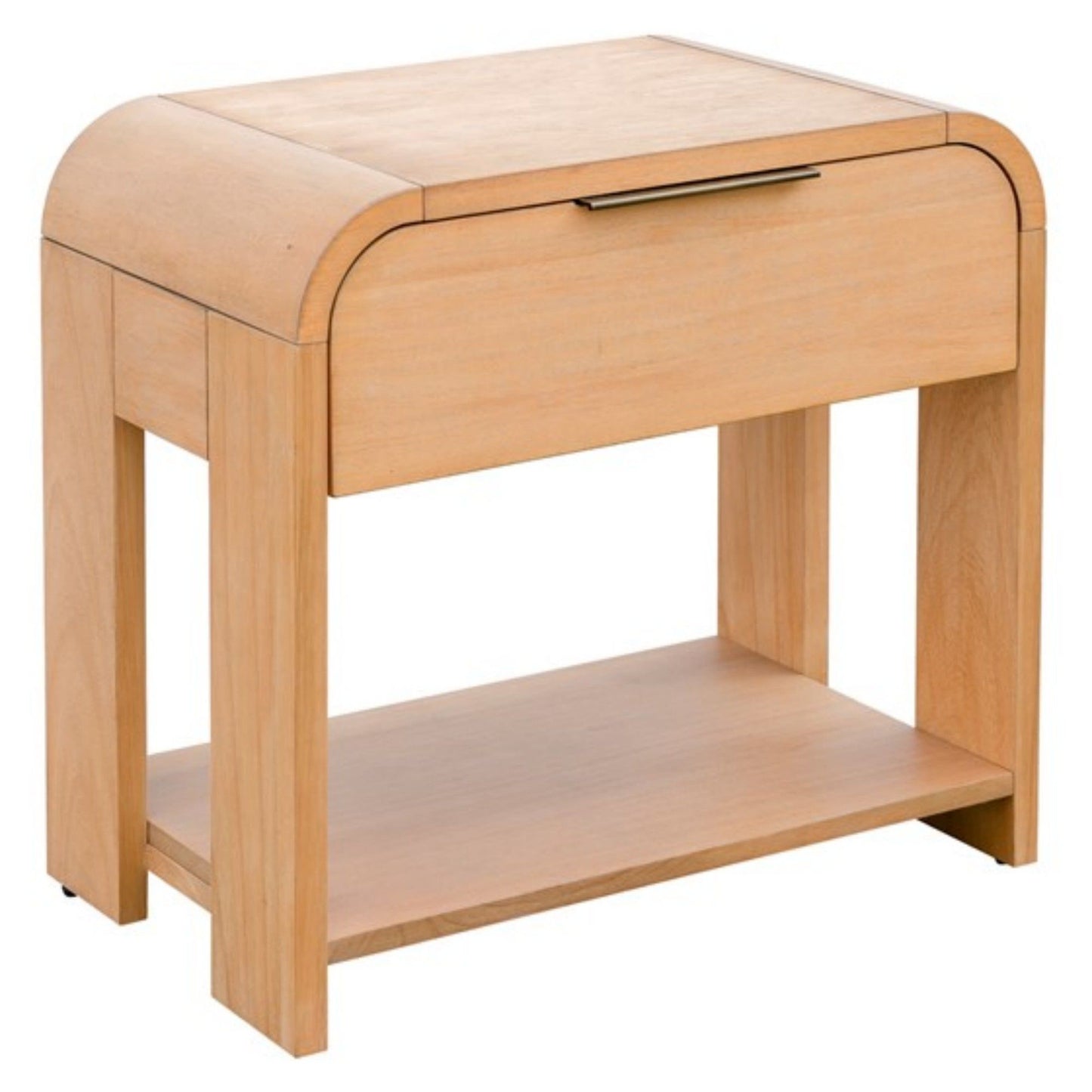 1 Drawer Waterfall Nightstand With Mid Century Design - Natural - The Sleep Loft - Online Mattress Showroom NYC