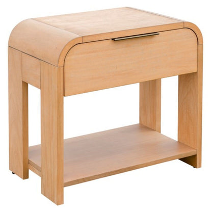1 Drawer Waterfall Nightstand With Mid Century Design - Natural - The Sleep Loft - Online Mattress Showroom NYC