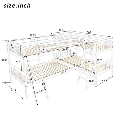 L Shaped Bunk Bed With Ladder - The Sleep Loft - Online Mattress Showroom NYC