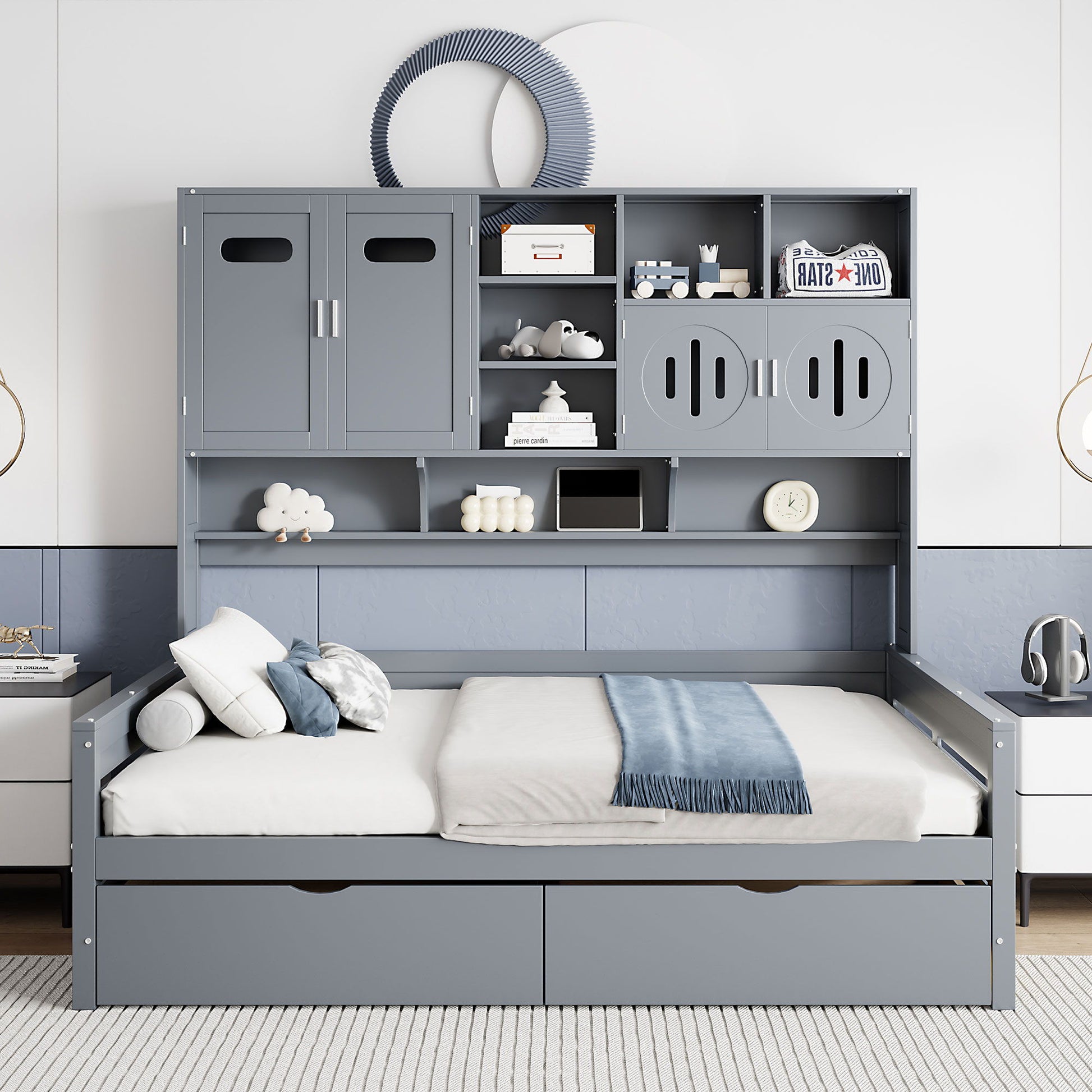Daybed With All-In-One Cabinet And Shelf - The Sleep Loft - Online Mattress Showroom NYC