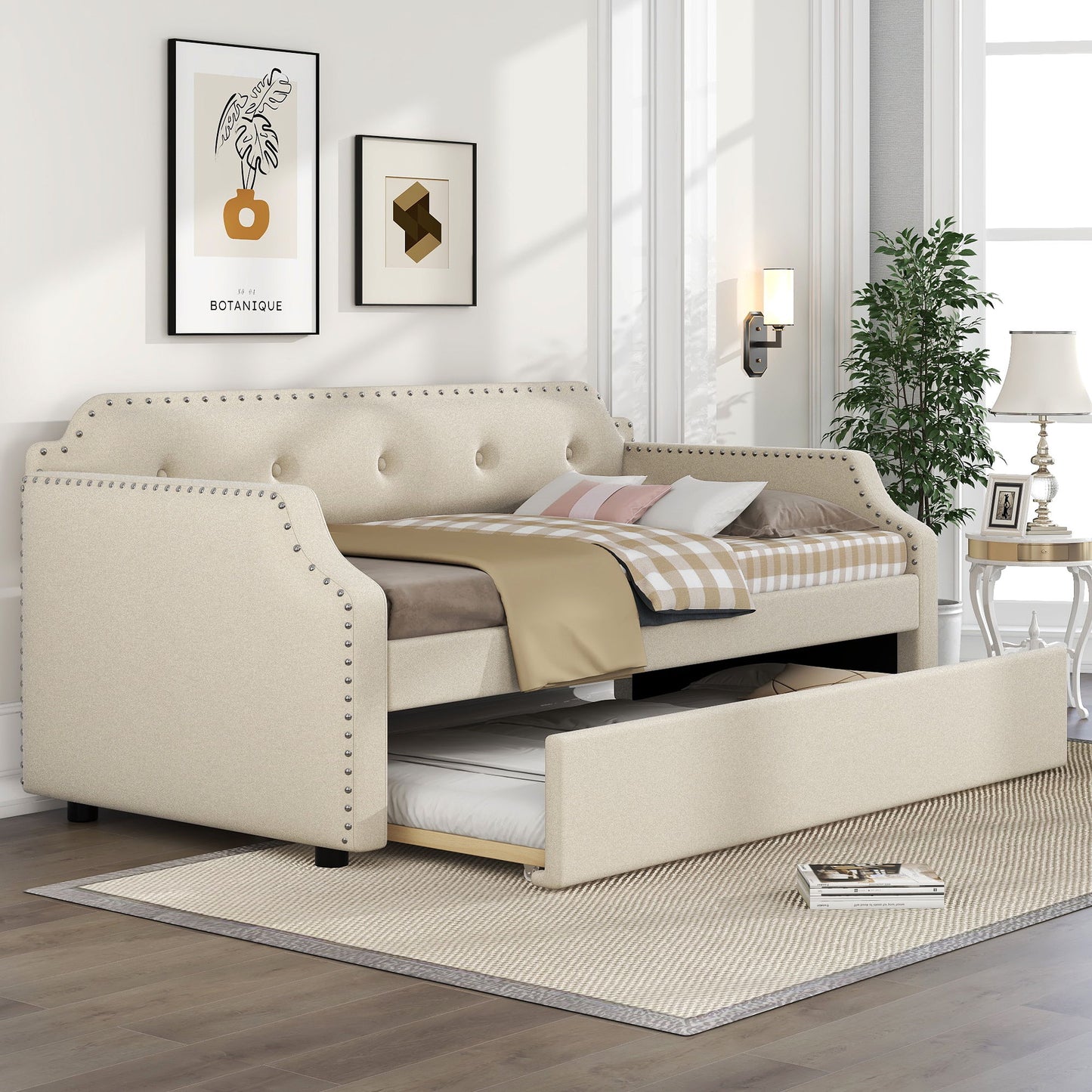 Upholstered Daybed With Trundle - The Sleep Loft - Online Mattress Showroom NYC