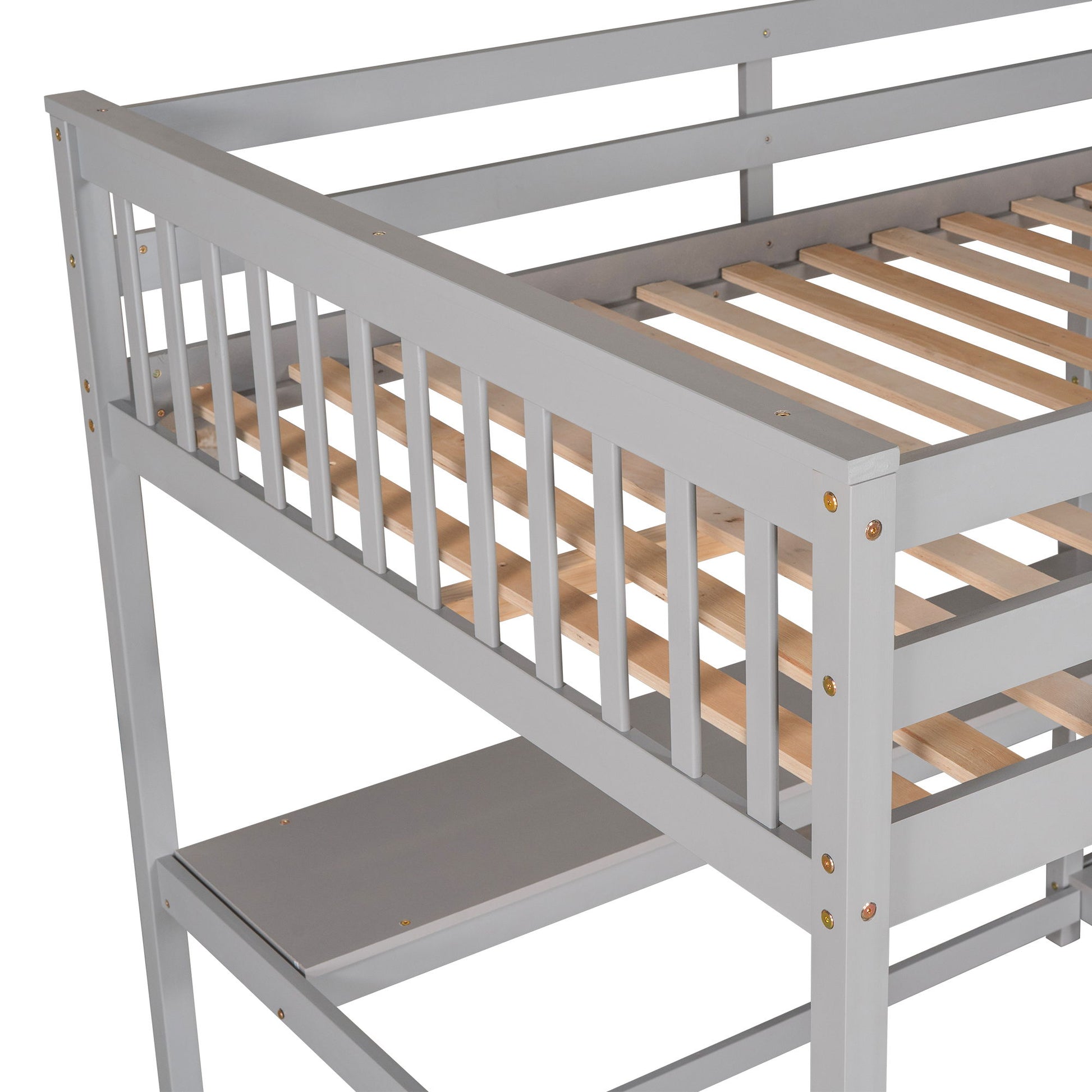 Loft Bed With Storage Shelves And Under Bed Desk - The Sleep Loft - Online Mattress Showroom NYC