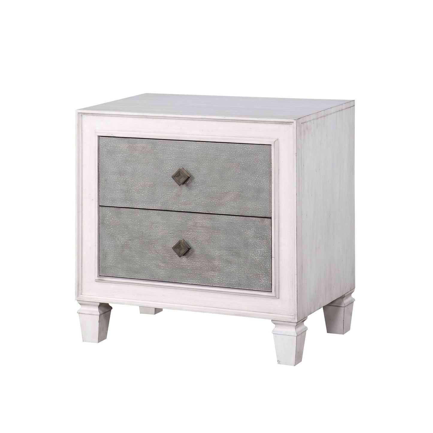 Katia - Weathered Night Stand - Gray / White - The Sleep Loft - Online Mattress Showroom NYC