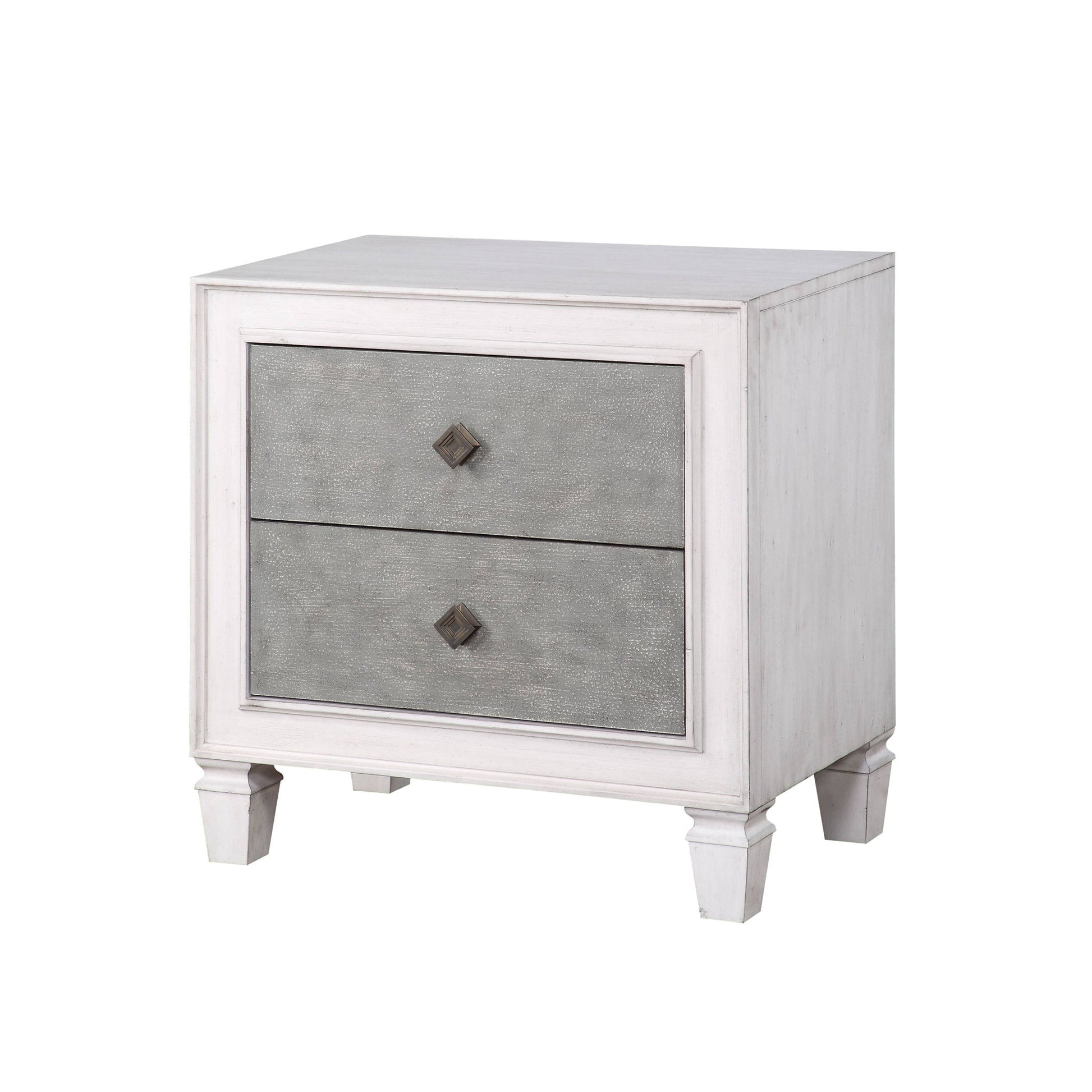 Katia - Weathered Night Stand - Gray / White - The Sleep Loft - Online Mattress Showroom NYC