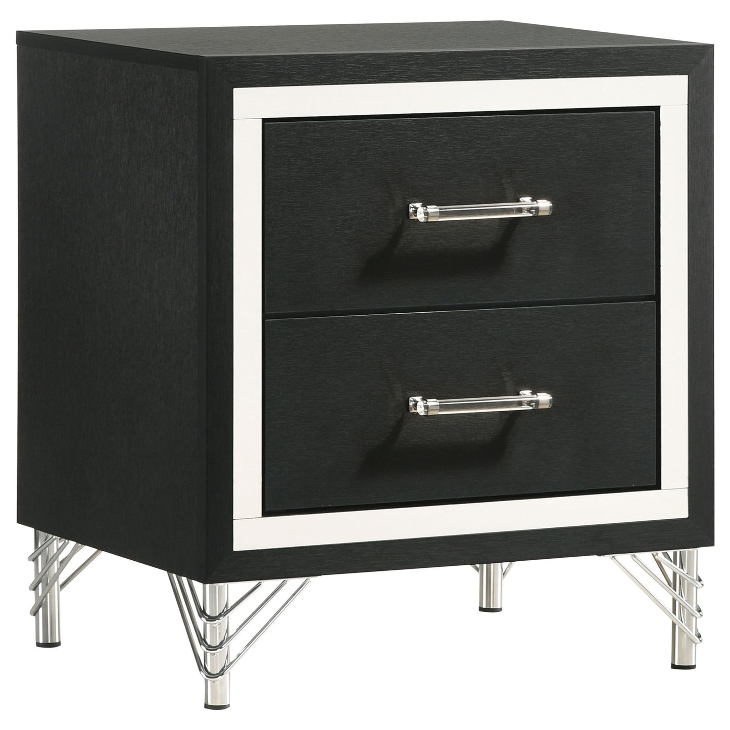 Malcolm - 2 Drawer Nightstand - Black - The Sleep Loft - Online Mattress Showroom NYC