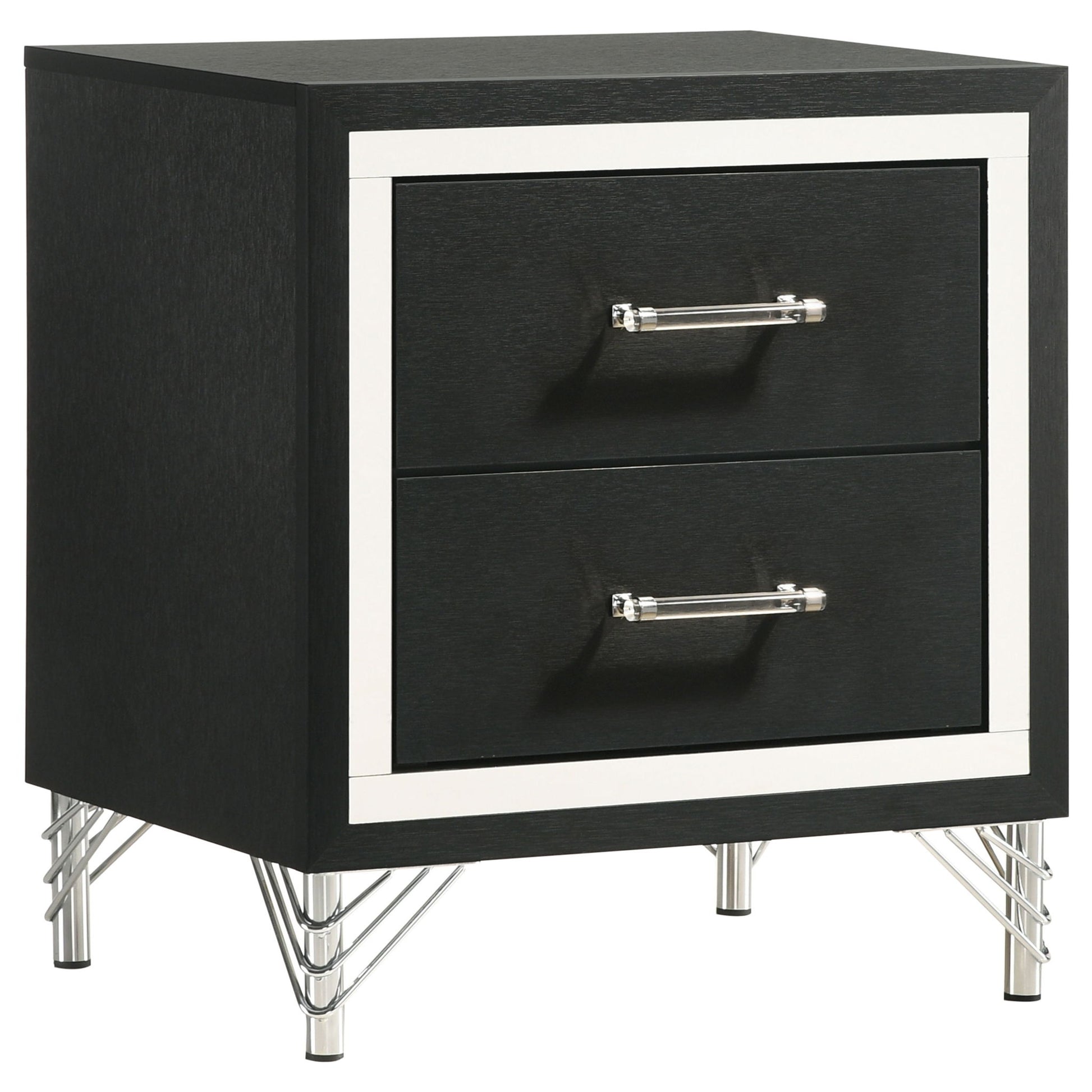Malcolm - 2 Drawer Nightstand - Black - The Sleep Loft - Online Mattress Showroom NYC