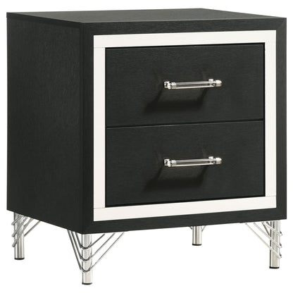 Malcolm - 2 Drawer Nightstand - Black - The Sleep Loft - Online Mattress Showroom NYC