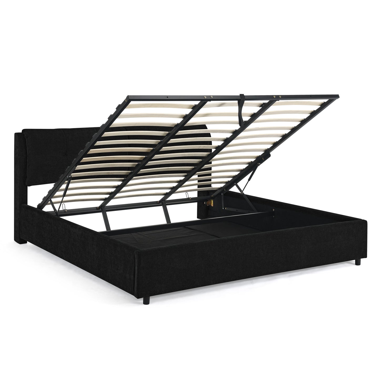Storage Upholstered Hydraulic Platform Bed With Integrated Headboard - The Sleep Loft - Online Mattress Showroom NYC
