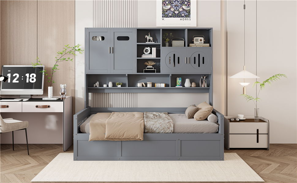 Daybed With All-In-One Cabinet And Shelf - The Sleep Loft - Online Mattress Showroom NYC