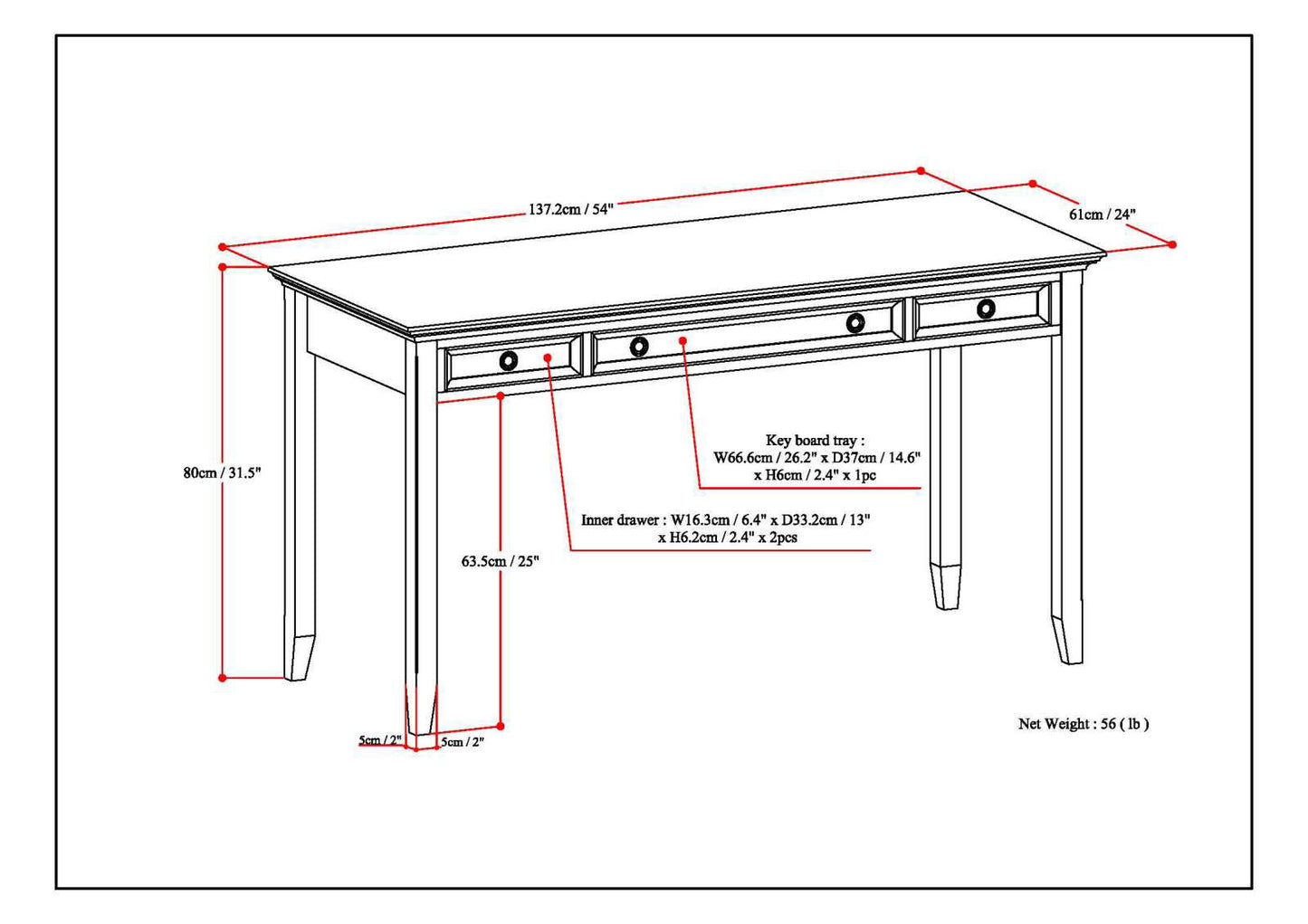 Amherst - Handcrafted Desk - The Sleep Loft - Online Mattress Showroom NYC