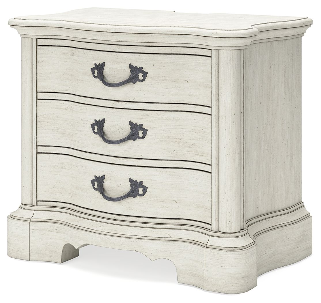 Arlendyne - Three Drawer Night Stand - Antique White - The Sleep Loft - Online Mattress Showroom NYC