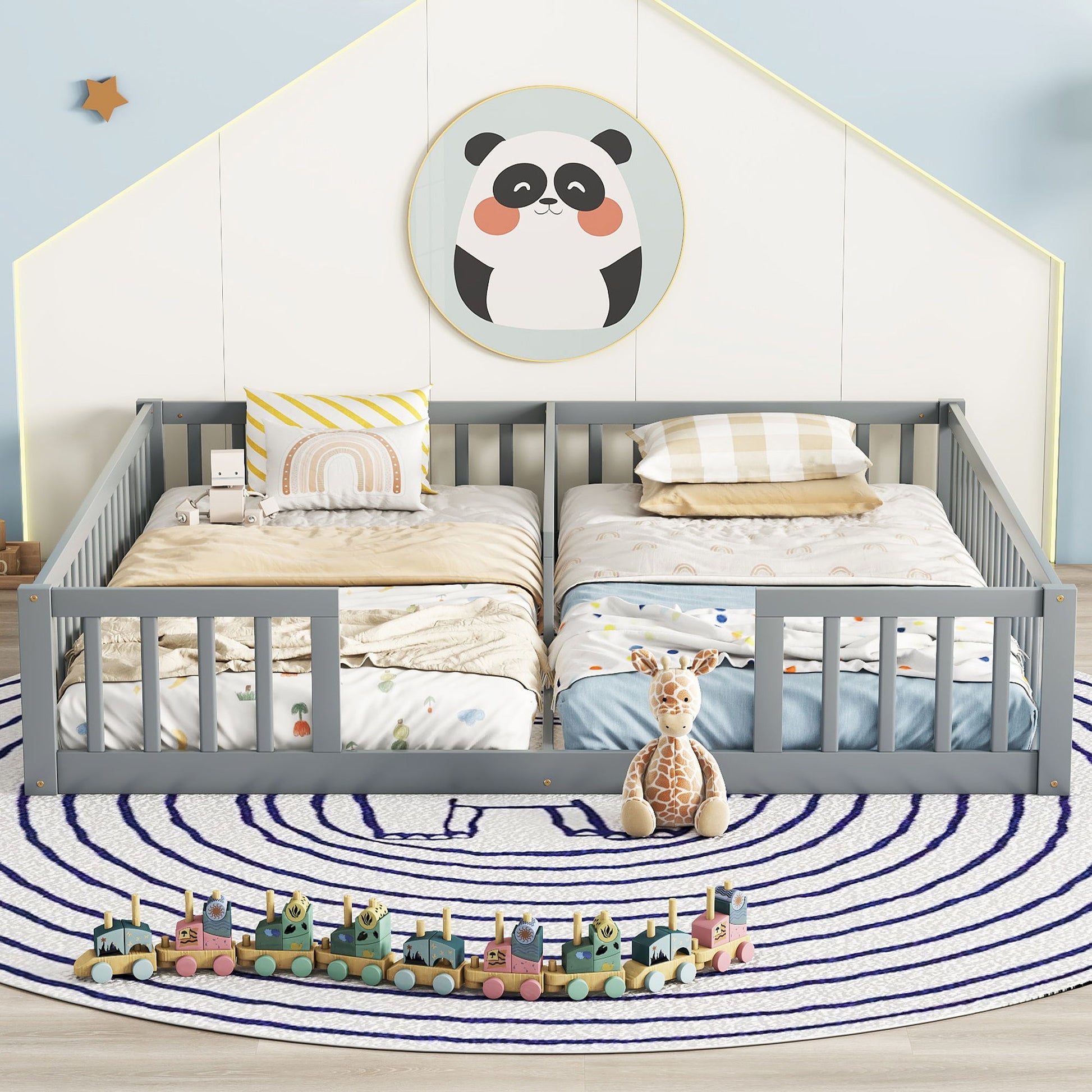 Double Floor Bed With Fence, Guardrails, Without Door - The Sleep Loft - Online Mattress Showroom NYC