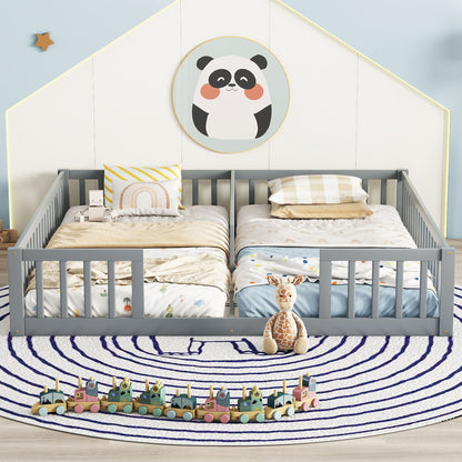 Double Floor Bed With Fence, Guardrails, Without Door - The Sleep Loft - Online Mattress Showroom NYC