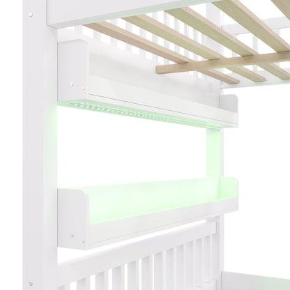 House Bed With Built-In LED Shelf Light - The Sleep Loft - Online Mattress Showroom NYC