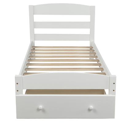Platform Bed Frame With Storage Drawer And Wood Slat Support No Box Spring Needed - The Sleep Loft - Online Mattress Showroom NYC
