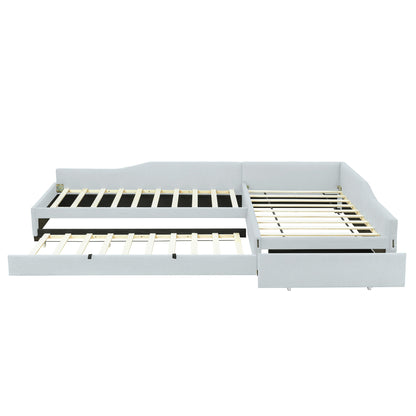 Upholstered Double Daybed With Trundle And Drawer - The Sleep Loft - Online Mattress Showroom NYC